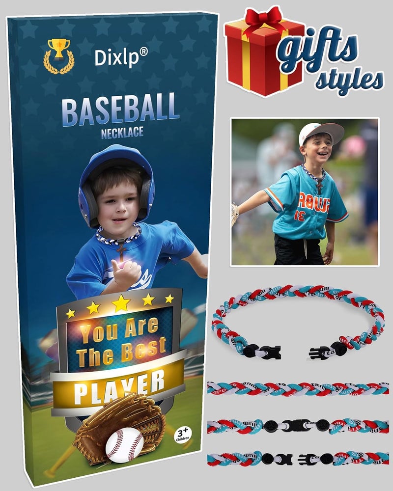 Dixlp Store Baseball Necklaces, 3 Pack, Fashion Tornado Design for Sports Fan Baseball Necklace, Great-Hit with Box, Baseball Theme Party Gifts - Image 3